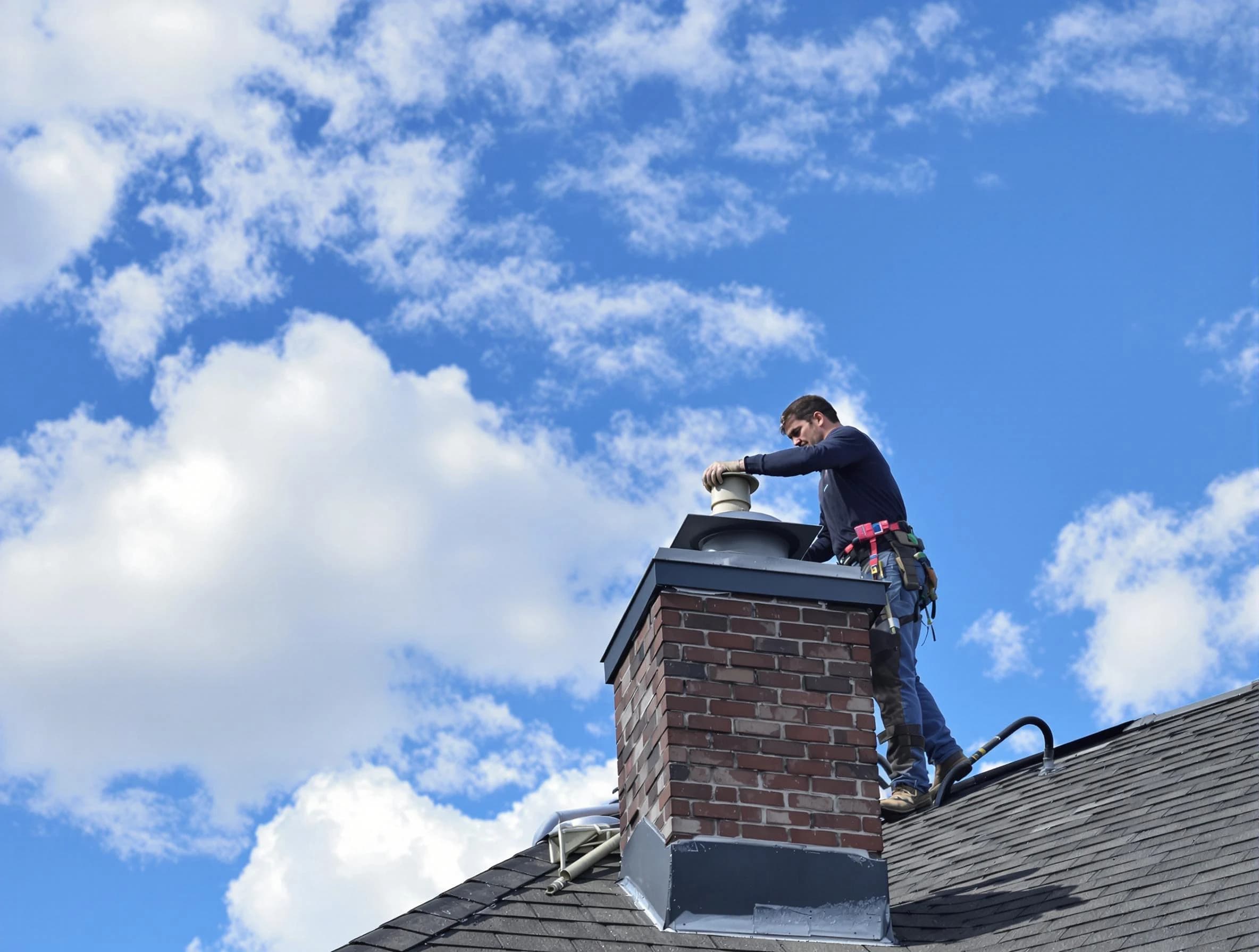 Princeton Chimney Sweep installing a sturdy chimney cap in Princeton, NJ