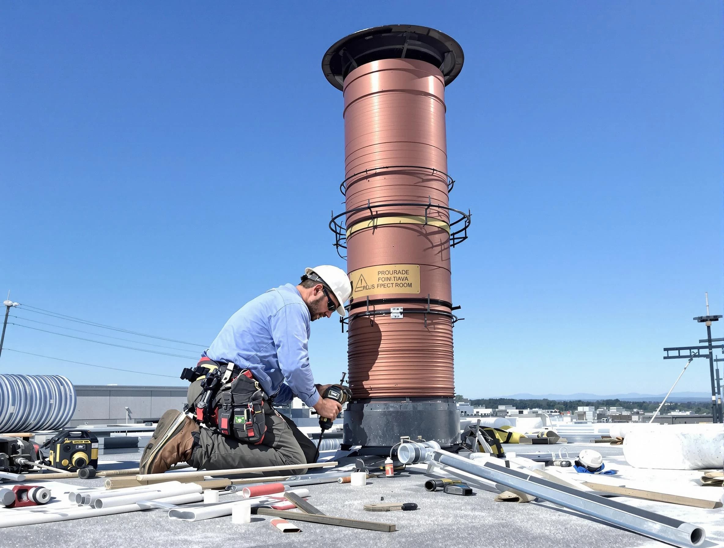 Installed chimney liner by Princeton Chimney Sweep in Princeton, NJ