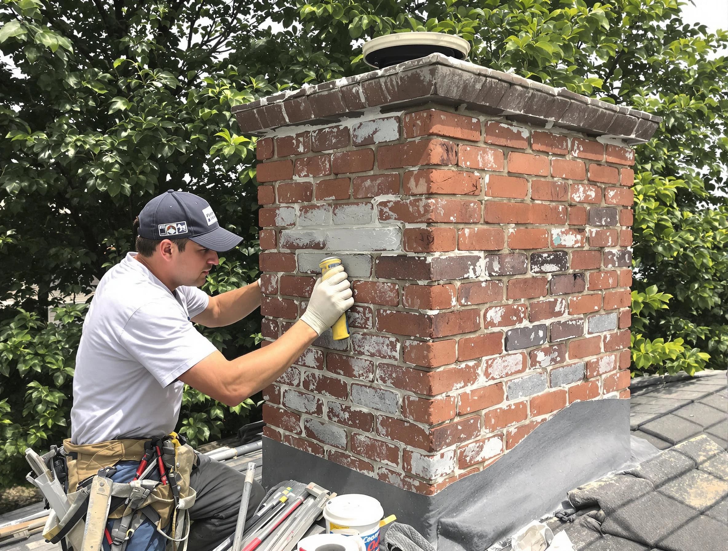 Princeton Chimney Sweep restoring an aging chimney in Princeton, NJ