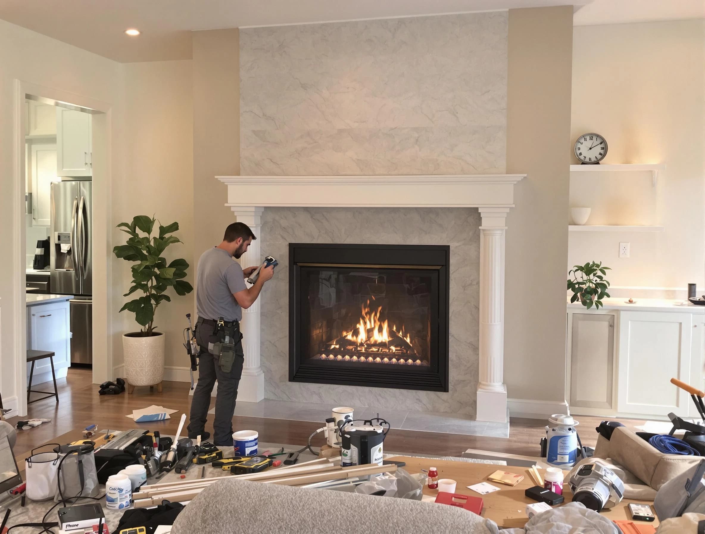 Newly installed fireplace by Princeton Chimney Sweep in Princeton, NJ