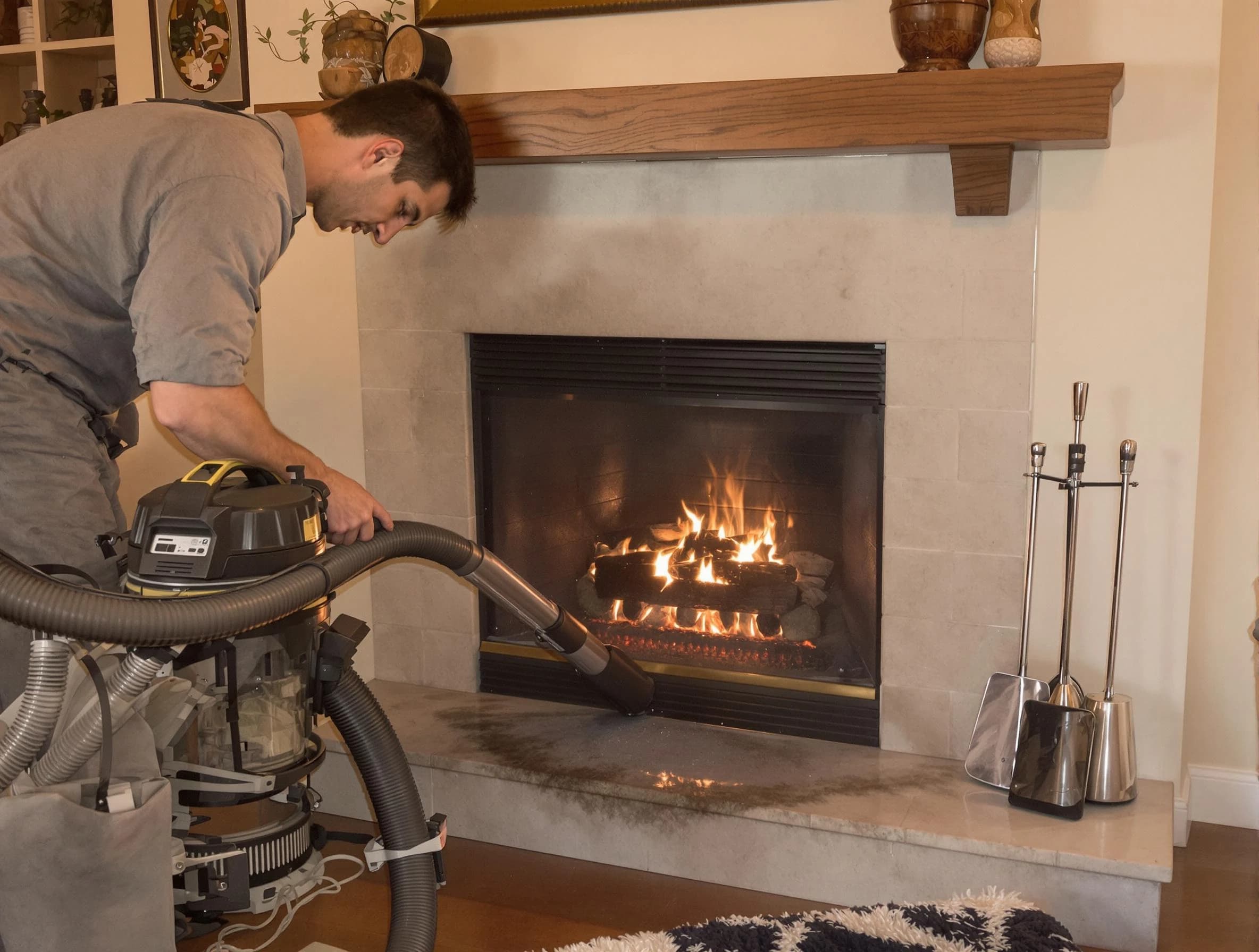 Routine fireplace upkeep by Princeton Chimney Sweep in Princeton, NJ