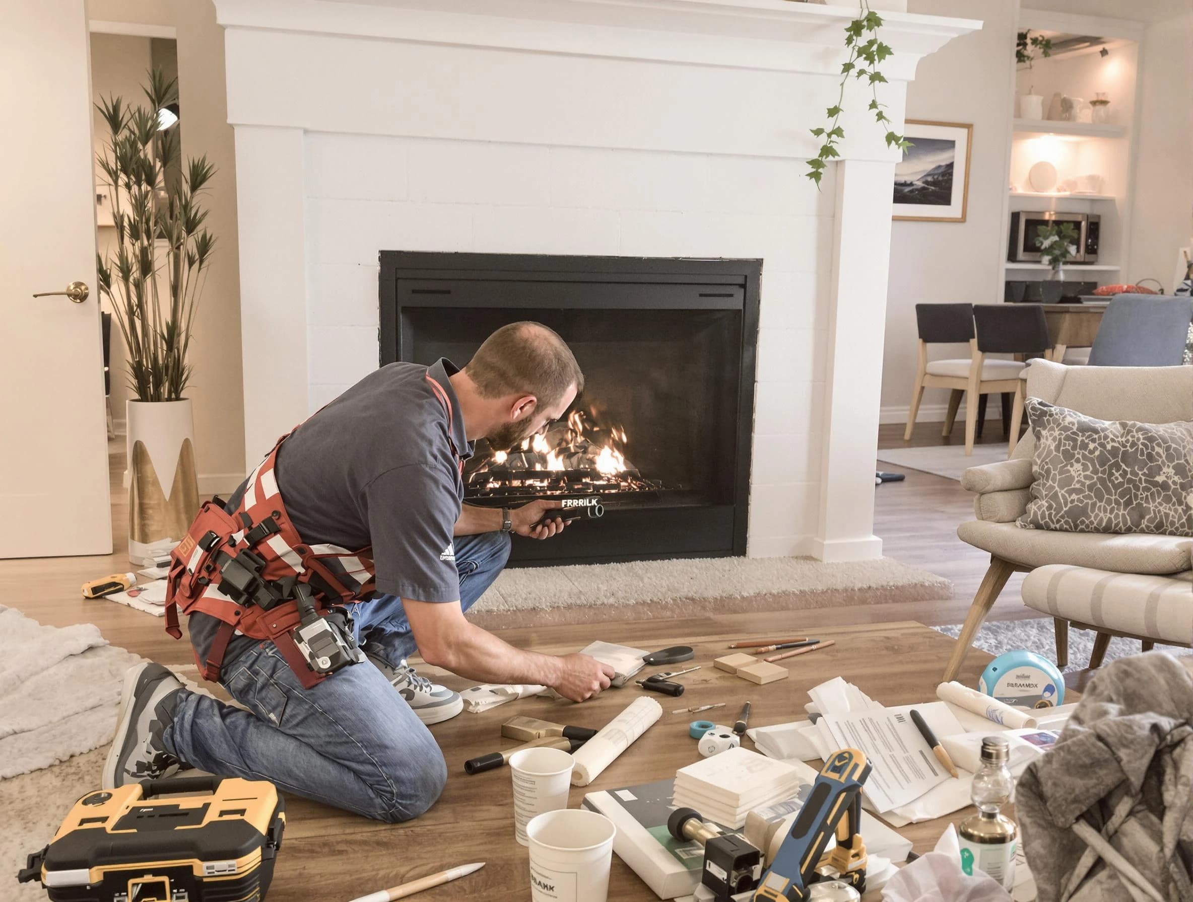 Princeton Chimney Sweep performing fireplace repair in Princeton, NJ